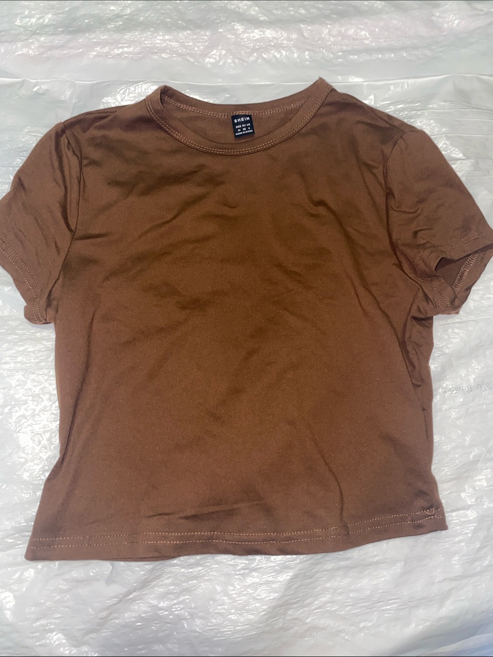 SHEIN Rustic Brown Crewneck Tee